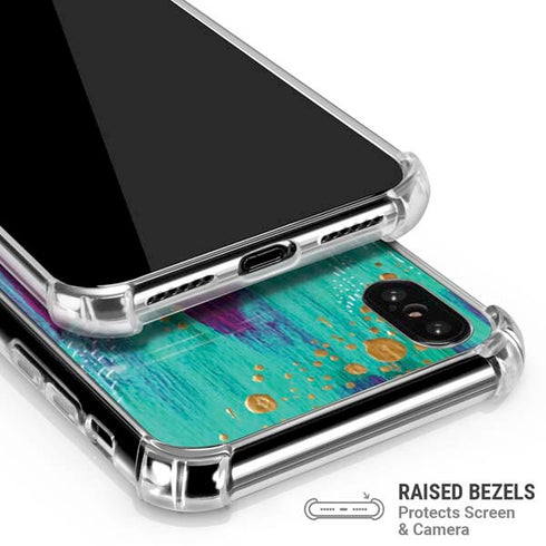 Turquoise Brush Stroke by Etta Vee iPhone XS Max Clear Case